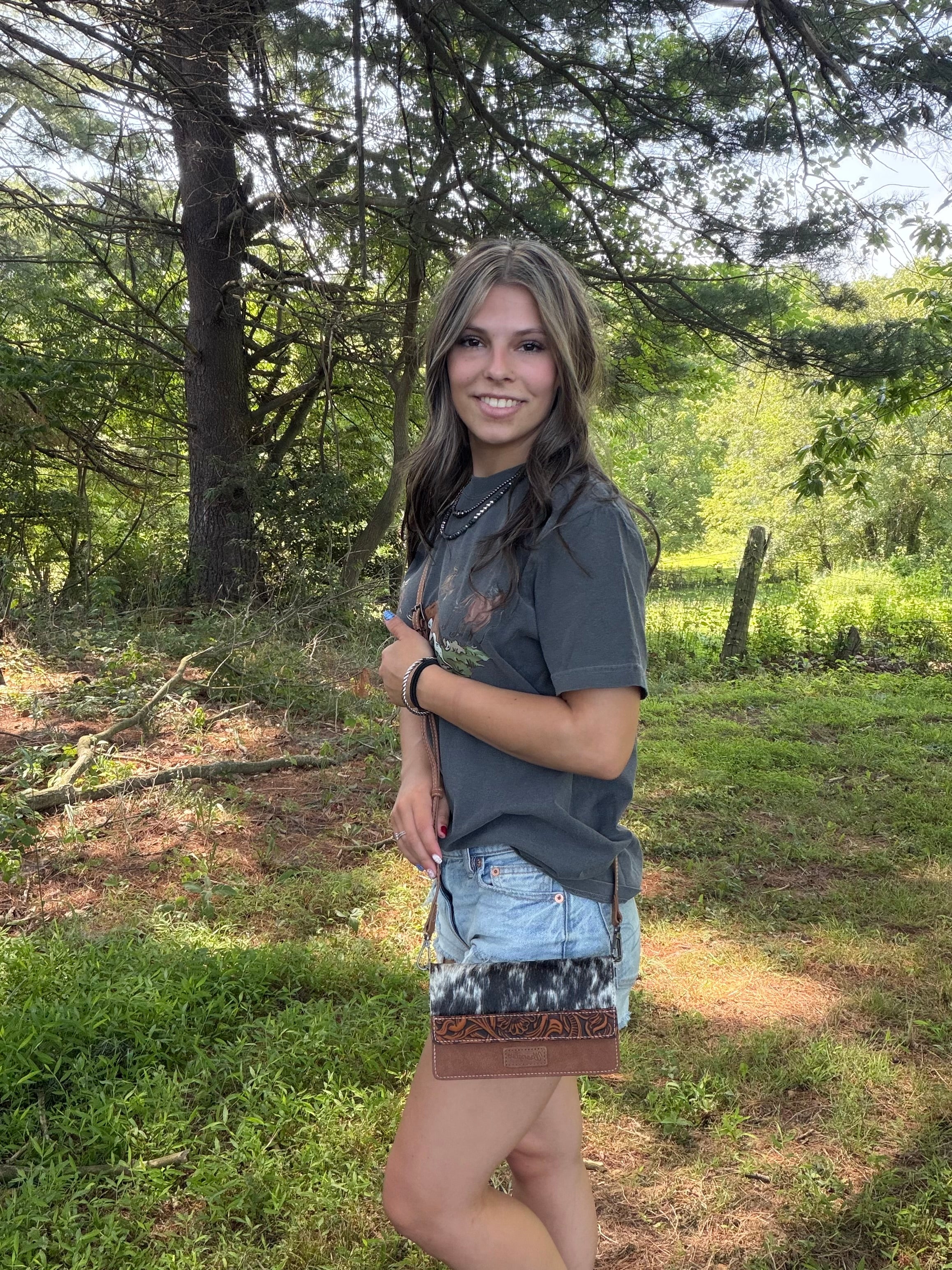 Wrangler Cowhide Wallet/Crossbody
