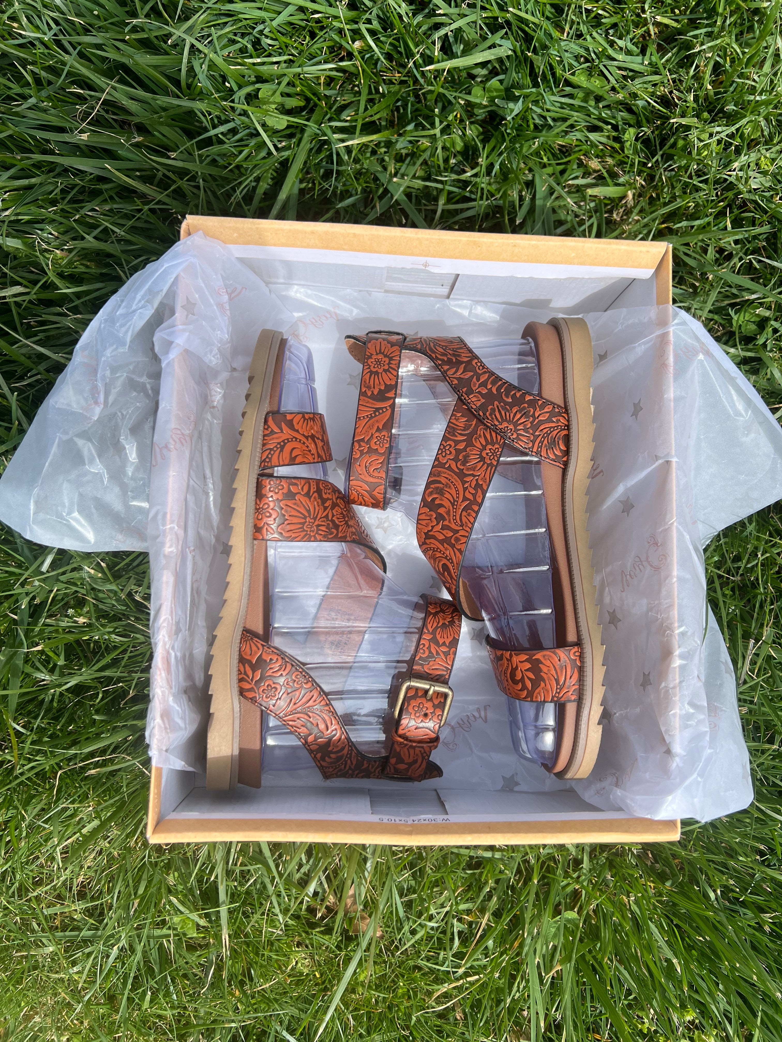 Tooled Strappy Sandal