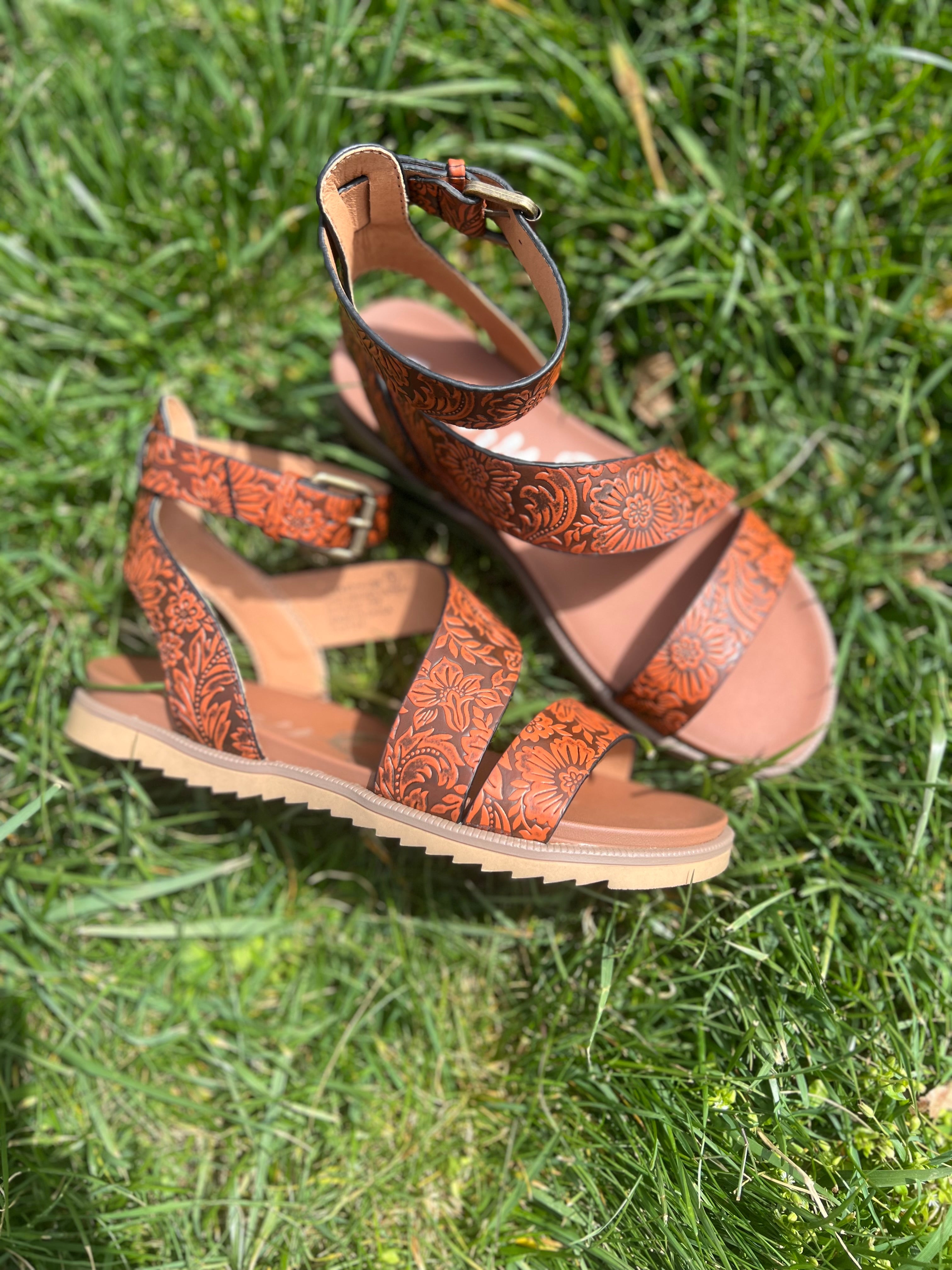 Tooled Strappy Sandal