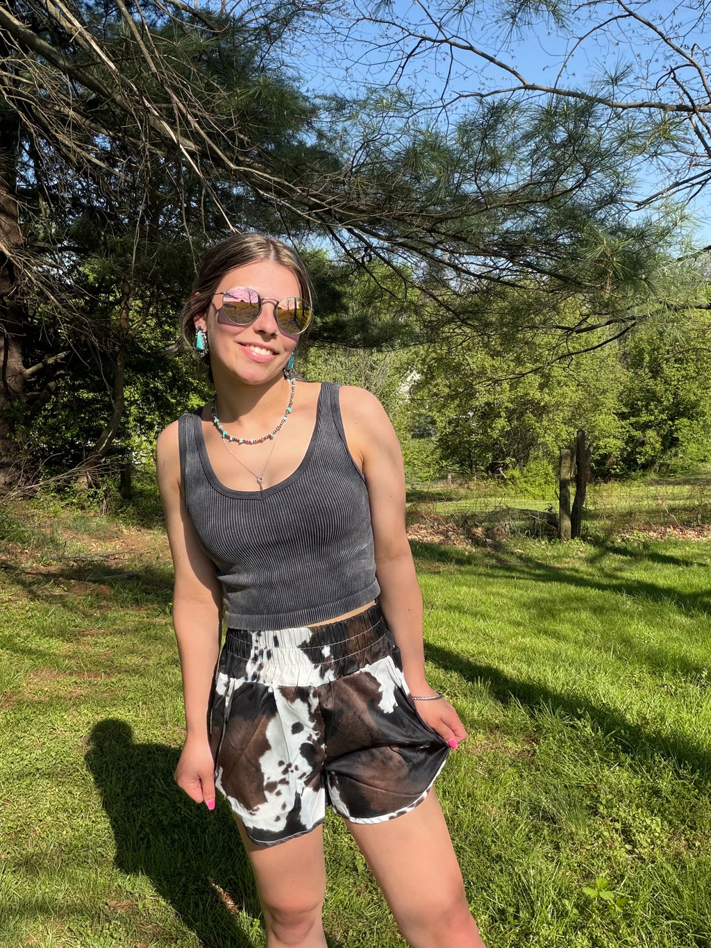 Cow Print Shorts