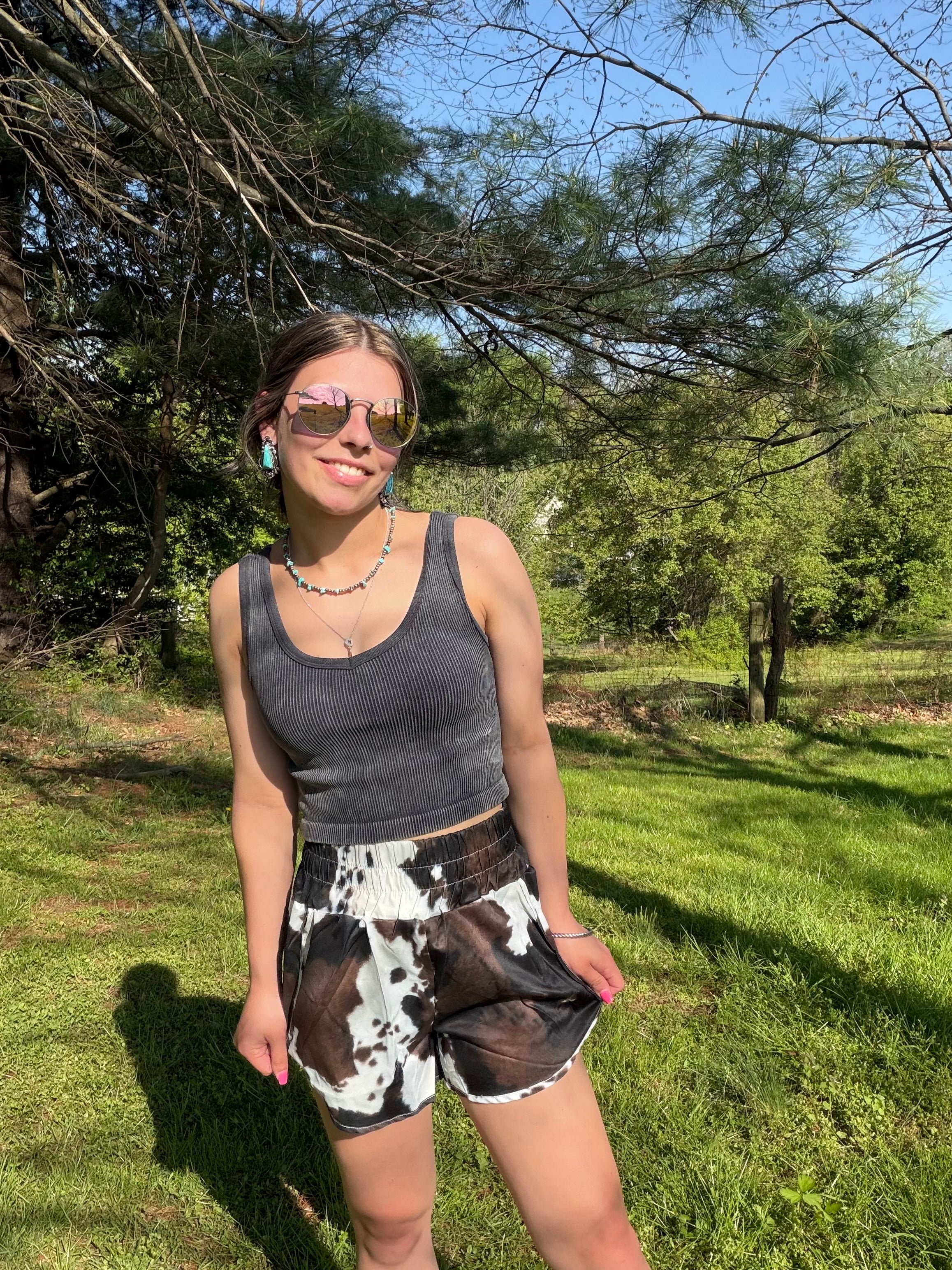 Cow Print Shorts