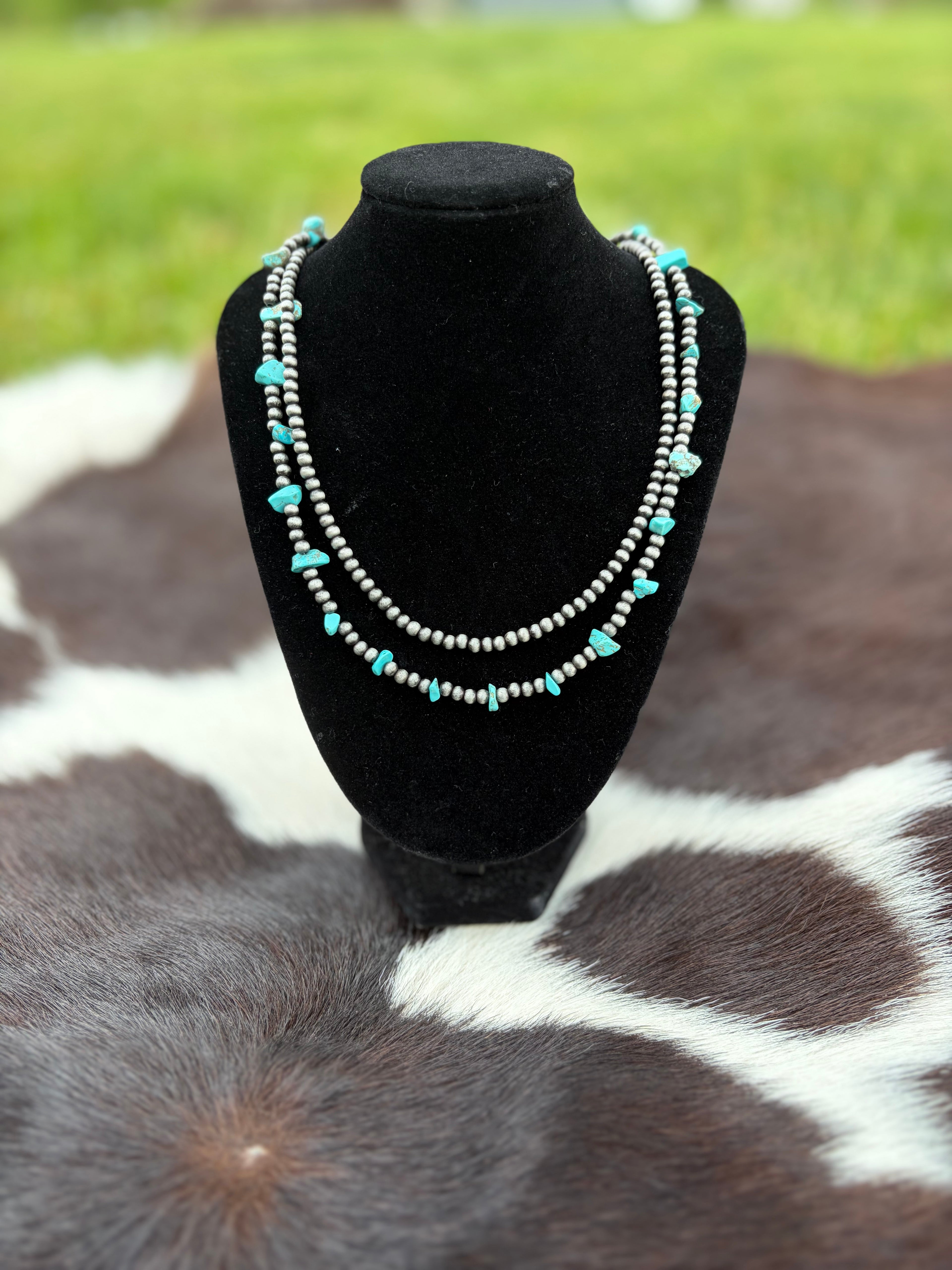 Turquoise Chip Stacker Necklace