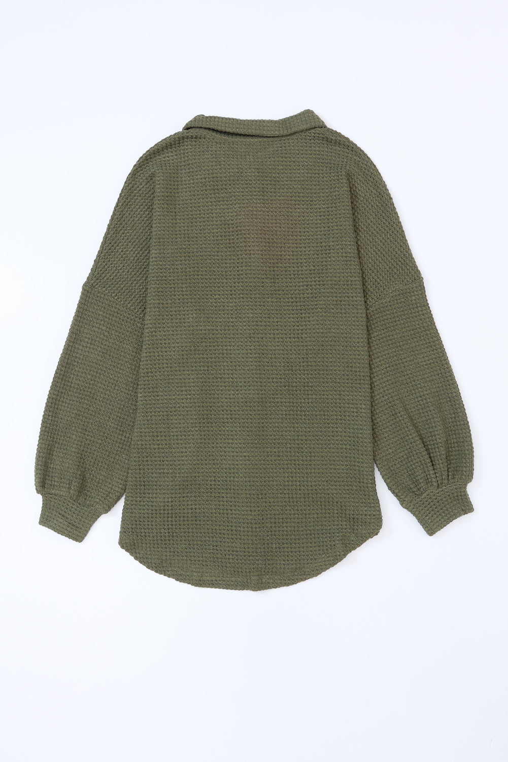 Green Waffle Button Up
