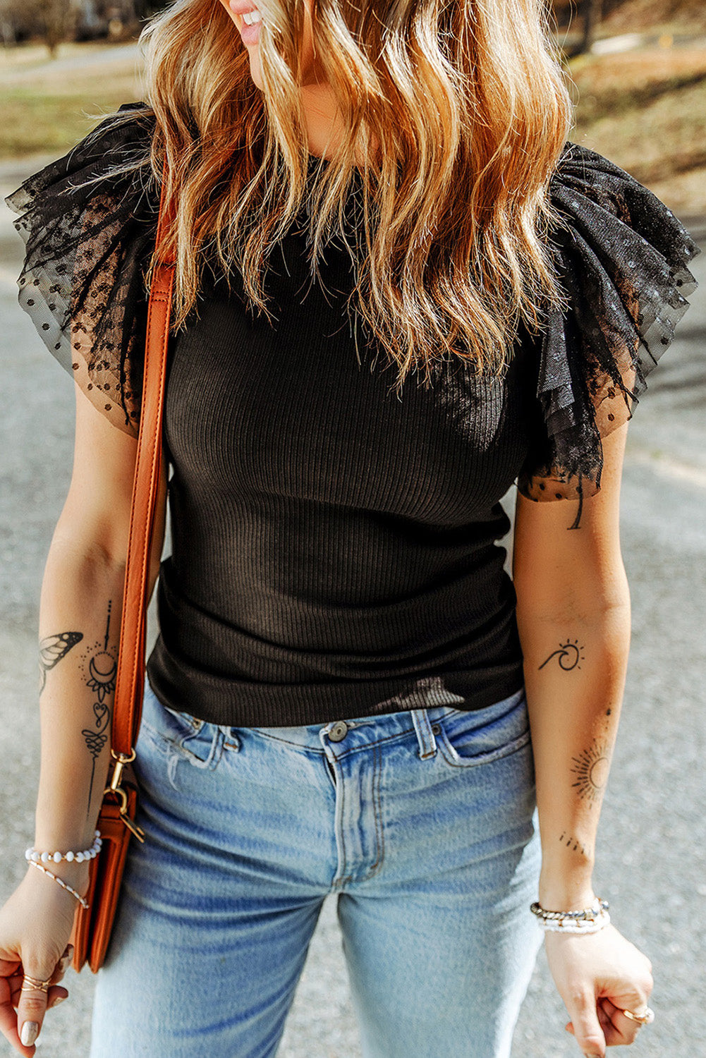 Black Dotty Top